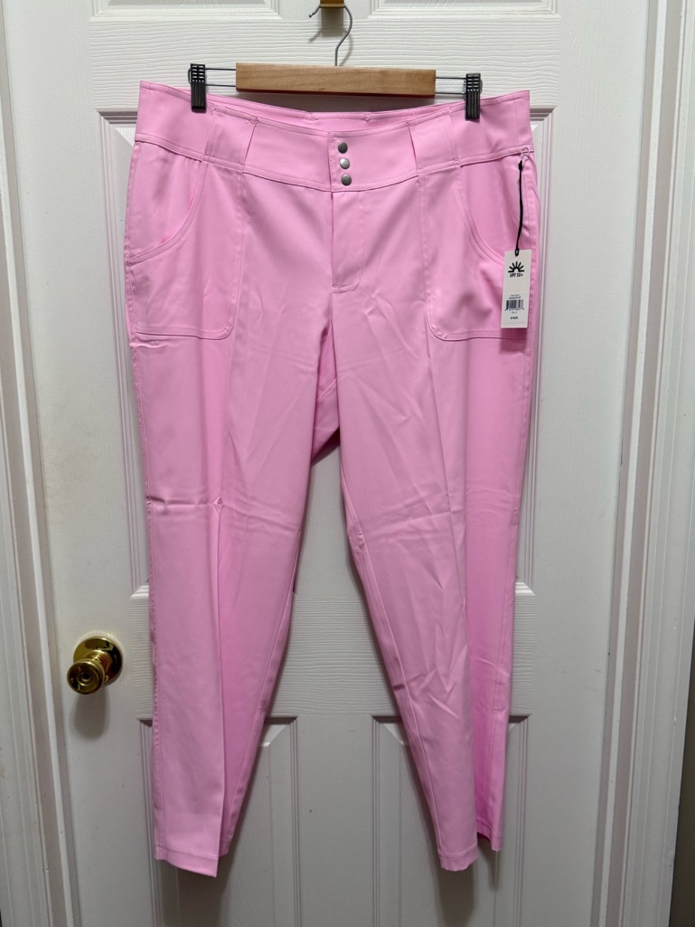 NWT JOFit Everyday Pant 28” Crop Women’s Size 12 Bloom Pink Golf Tennis UPF 50+